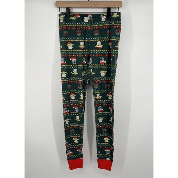 Hanna Andersson Star Wars Pajama Pants Size Small Mandalorian Grogu Christmas - Picture 1 of 3